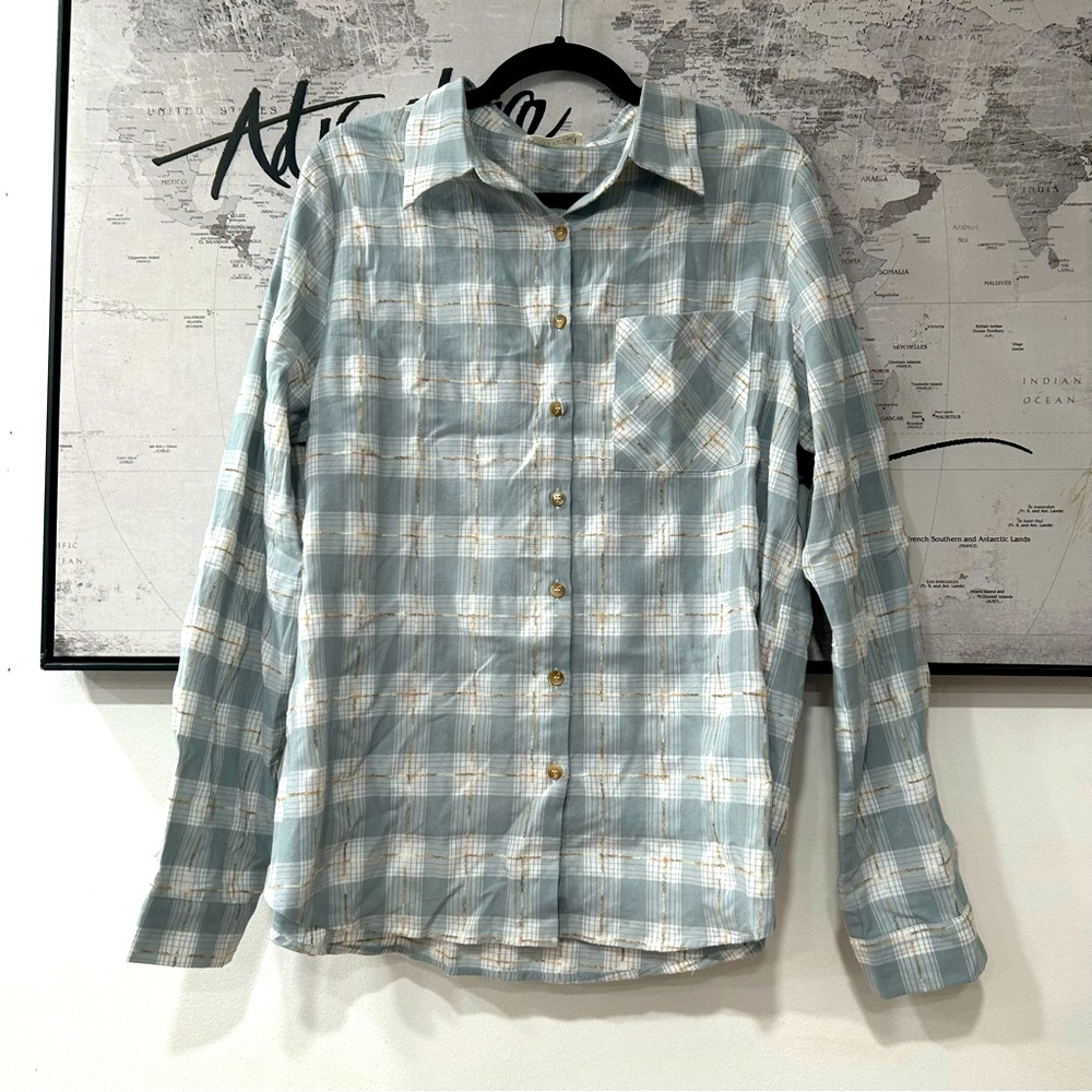 NWOT Privy Plaid Button Down